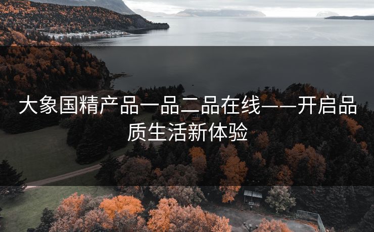 大象国精产品一品二品在线——开启品质生活新体验