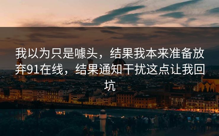 我以为只是噱头，结果我本来准备放弃91在线，结果通知干扰这点让我回坑